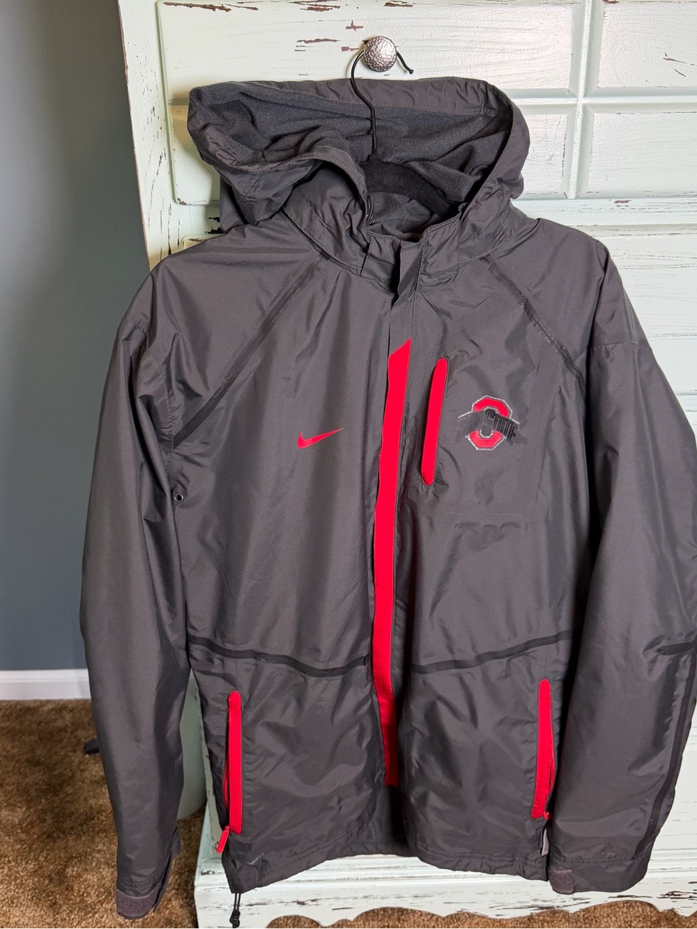 NikeFIT Storm Gray Hooded Ohio State Jacket. Men’s size small.
